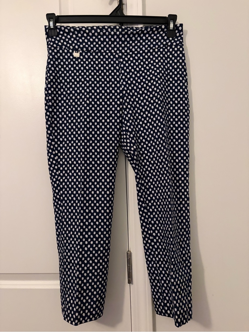 Peck & Peck Navy and White Polka Dot Leggings